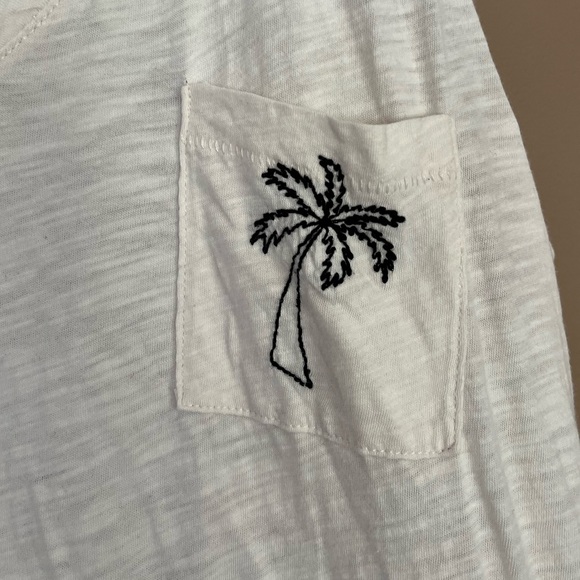 {Madewell} Palm Tree Pocket Cotton V-Neck Tank in Cream - Womens Small - Picture 5 of 10
